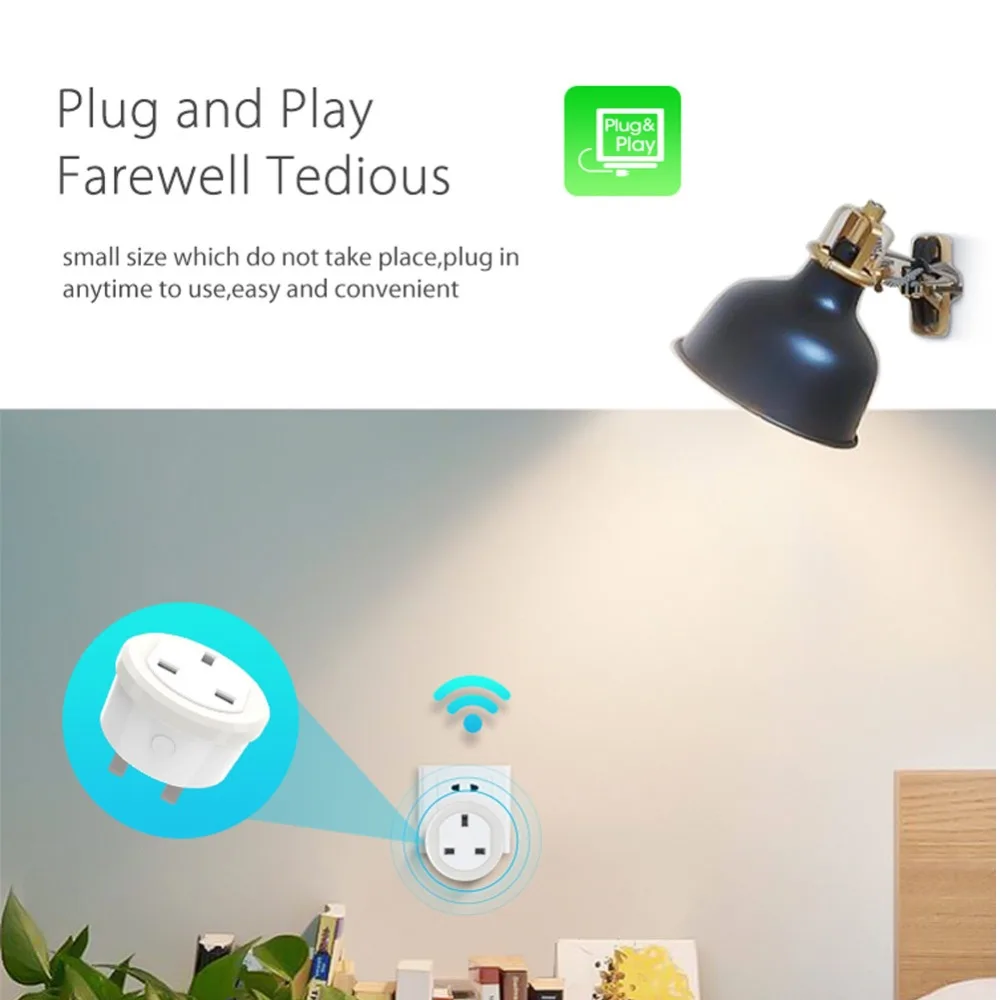 Умная розетка США Plug Wi-Fi мини Smart Plug приложение контрольная вилка для США/Великобритании/FR/ЕС Plug