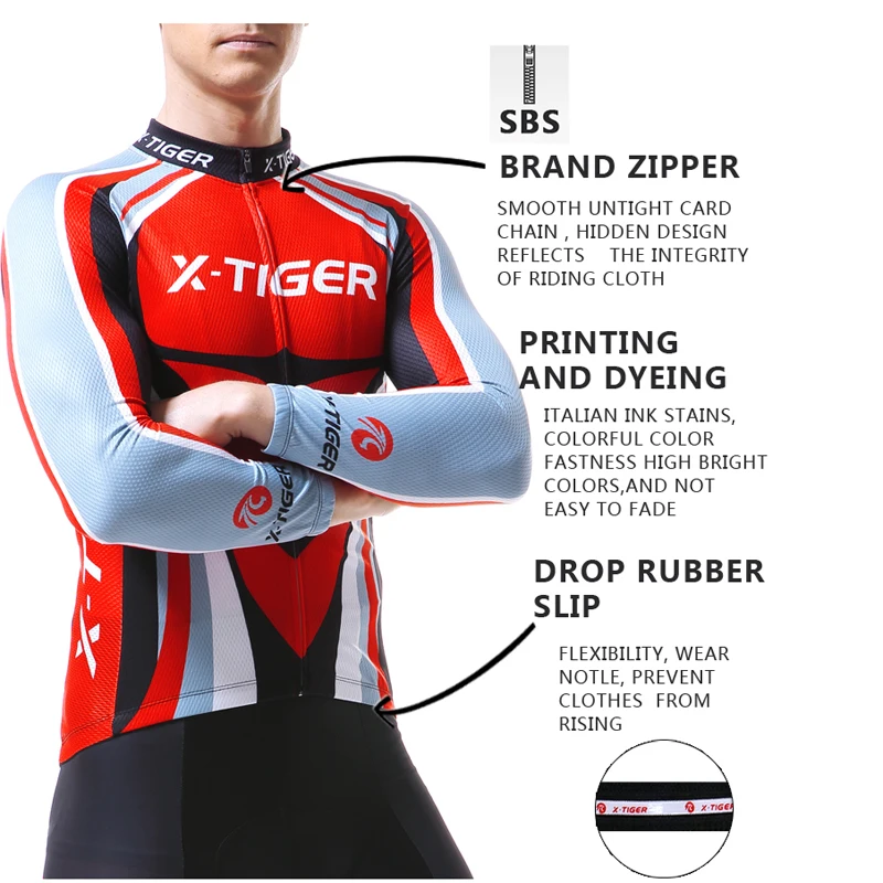 X-TIGER мужская термо флисовая велосипедная Джерси ветрозащитная теплая велосипедная куртка с длинными рукавами одежда для велоспорта спортивная одежда