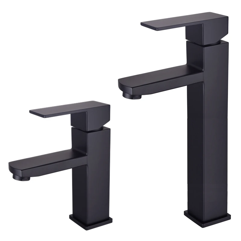 Free shipping matte black color 304 stainless steel Waterfall Bathroom Basin Faucet Single