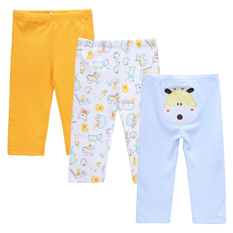3PCSLOT Spring Hot Sale Baby Boy Pants Casual Cotton Baby Leggings Elastic Waist Baby Girl Pants Cartoon Full Length Baby Pants (2)