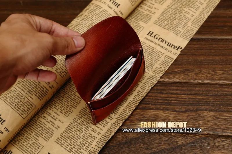 vegetable Tanned Leather Classic Style Business Card Wallet and Credit Card Holder and Card Wallet Cowhide Real Leather (12)