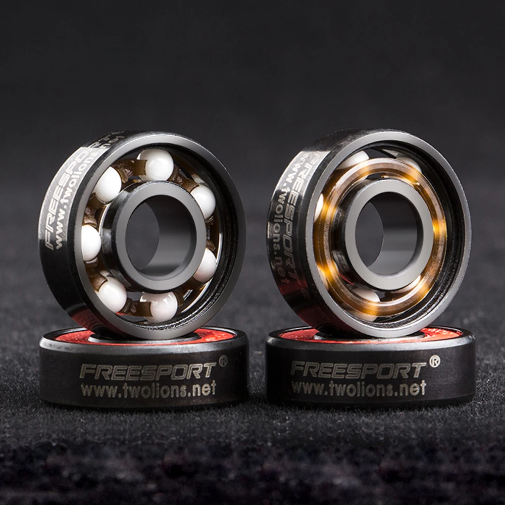 

FREESPORT 1pc 608 Generic Hybrid Ceramic Bearing Skateboard Scooter Roller Skating Bearings with Ceramic Beads Sealing Covers