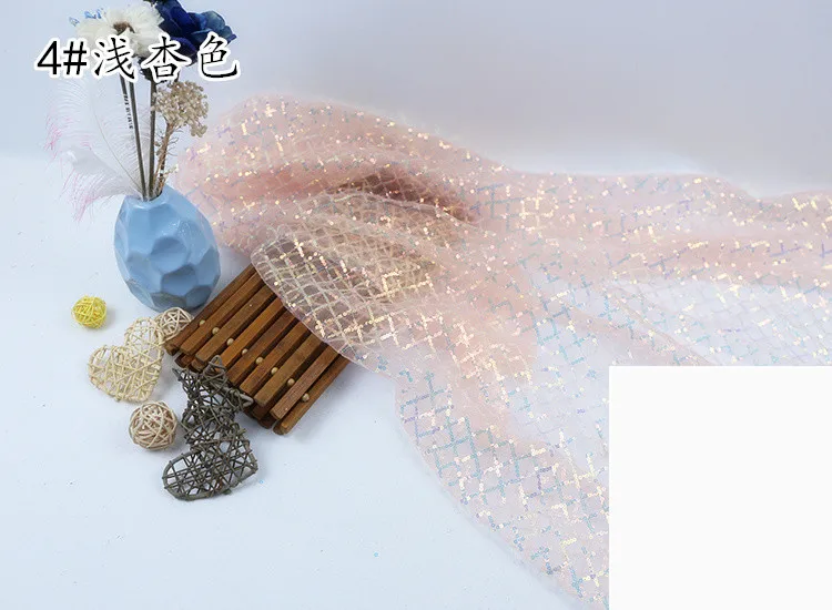 Клетчатые голографические Блестки из сетчатой ткани для сцены одежда свадебное украшение из ткани Марлевое полотно для фотографического фона