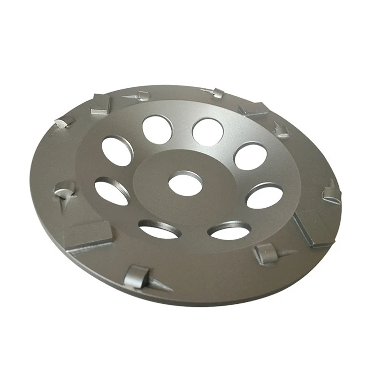 PCD07 D125mm бетонный PCD шлифовальный диск 5 дюймов Напольный коврик алмазная шлифовальная чашка колесо для эпоксидной смолы с нанесенным клеевым слоем удаление 9 шт - Наружный диаметр: 5 Inch 8 PCD 4T Hard