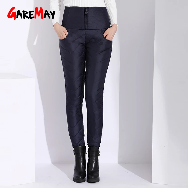 Garemay теплые брюки с высокой талией черные обтягивающие повседневные для женщин зимние брюки уличная одежда классические женские брюки осень