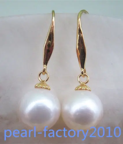 

new 12-11MM AAA south sea white pearl earrings