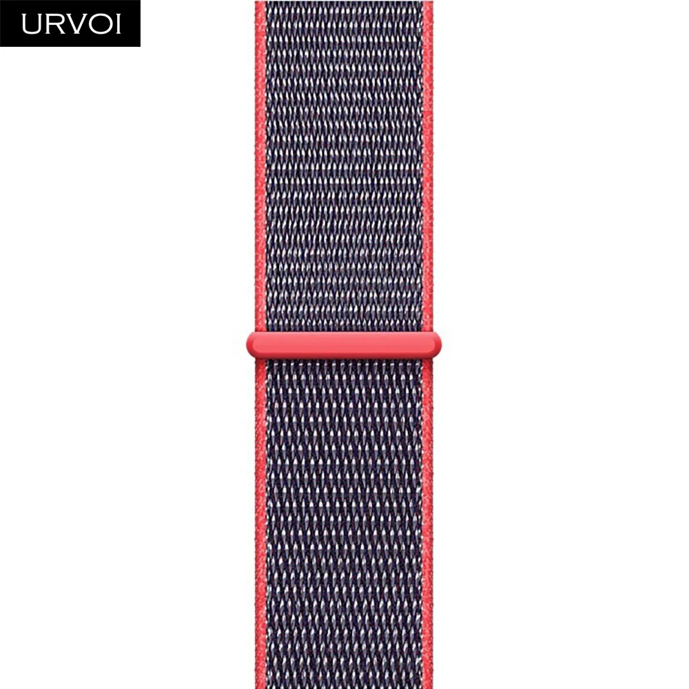 URVOI Спортивная петля для apple watch band series 5 4 3 2 1 светоотражающий ремешок для iwatch двухслойный дышащий тканый нейлон осень - Цвет ремешка: Electric Pink
