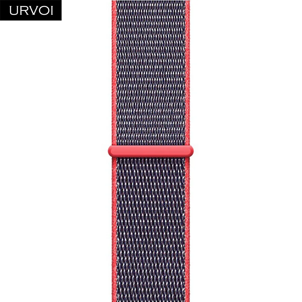 Electric Pink URVOI Спортивная петля для apple watch band series 5 4 3 2 1 светоотражающий ремешок для iwatch двухслойный дышащий тканый нейлон осень - Цвет ремешка: Electric Pink
