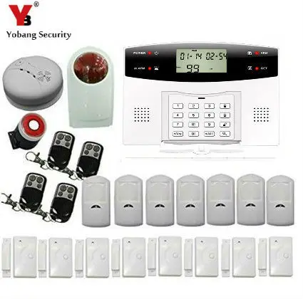 

YoBang Security Wireless GSM Home Security Alarm System Russian French Ltalian Voice Smoke Door PIR Alarm Sensor +Wireless Alarm