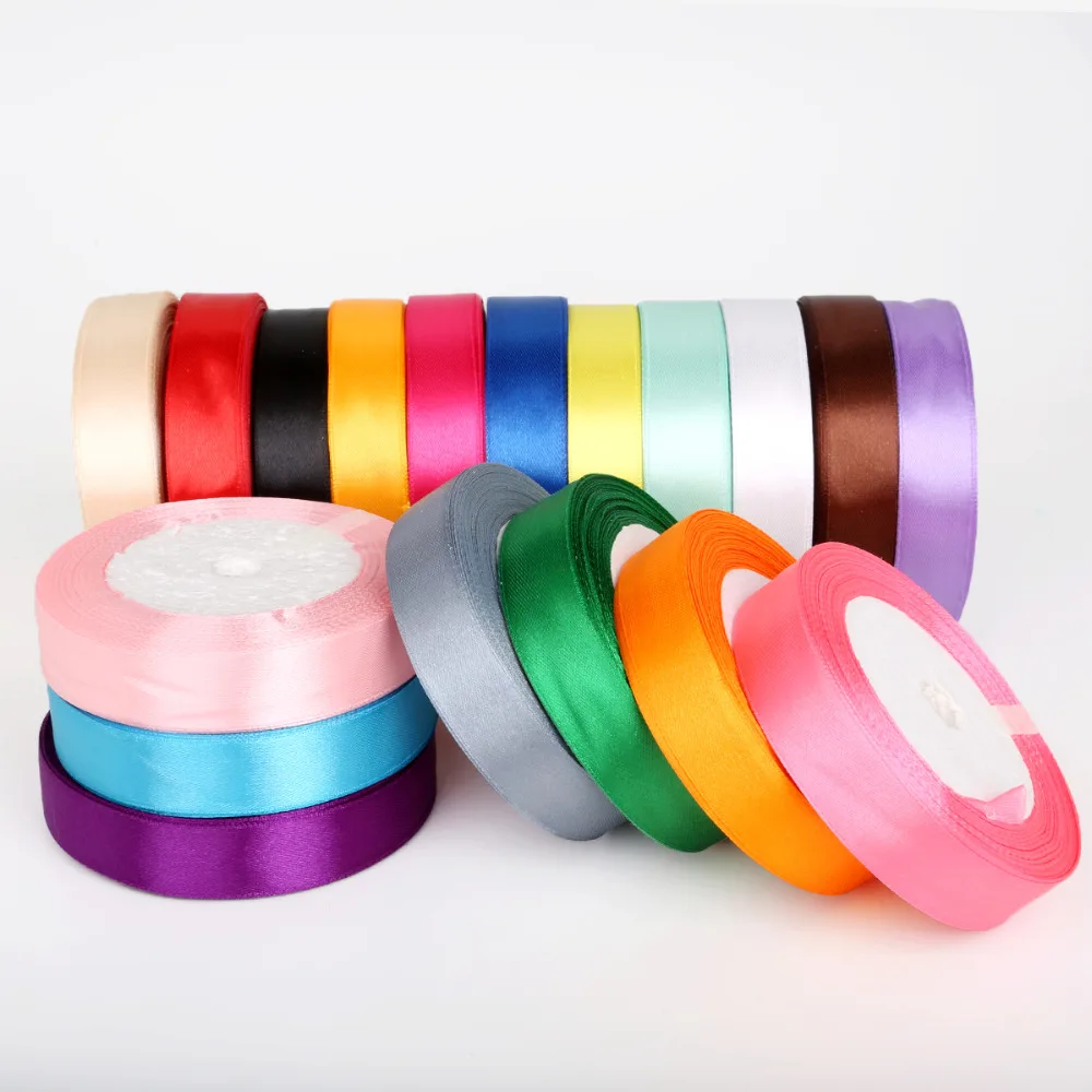 

Pick Color 20mm Satin Ribbon for DIY Bow Craft Decor Wedding Party Decoration Gift Wrapping Scrapbooking Supplies 25yards