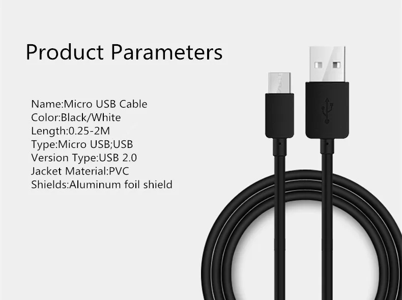 Micro USB кабель для зарядки Microusb зарядное устройство шнур для samsung Xiaomi Redmi Note 5 Pro Honor планшет Android, телефон Micro