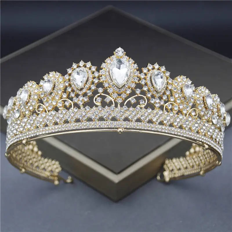 

Fashion Crystal Rhinestone Wedding Crown Bride Tiaras and Crown Headband Hair Accessories For Women Wedding Bridal Headpiece