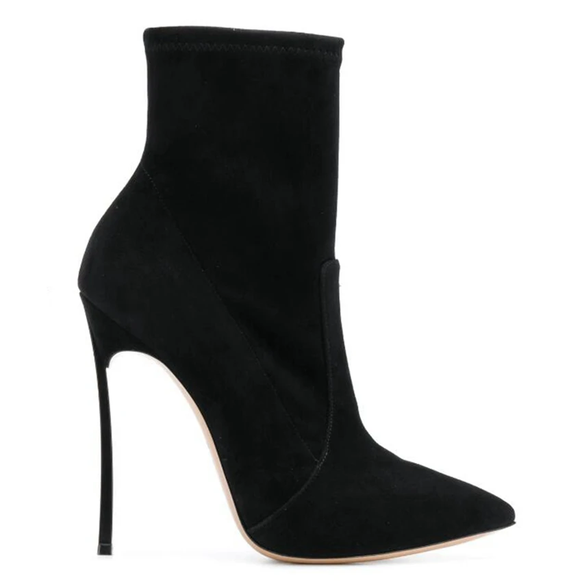 Ботильоны на высоком каблуке 10,5 см женские носки ботинки в стиле панк зимняя обувь женские ботинки из искусственной замши женская обувь с ремешком на щиколотке