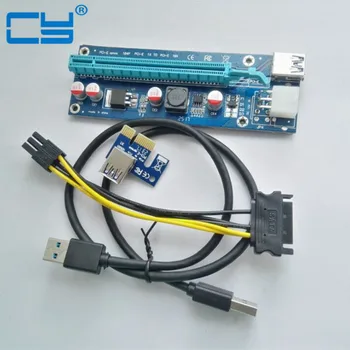 

Premium quality 60cm PCI-e express 1x to 16x Extender Riser Card with Power Supply USB Cable for graphics for bitcoin miner