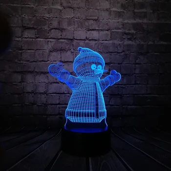 

2017 3D Novel LED Lovely Snowman Decor Night Light Atmosphere 7 Colors Gradient USB Lamp joyful Kids toy Christmas New Year lamp