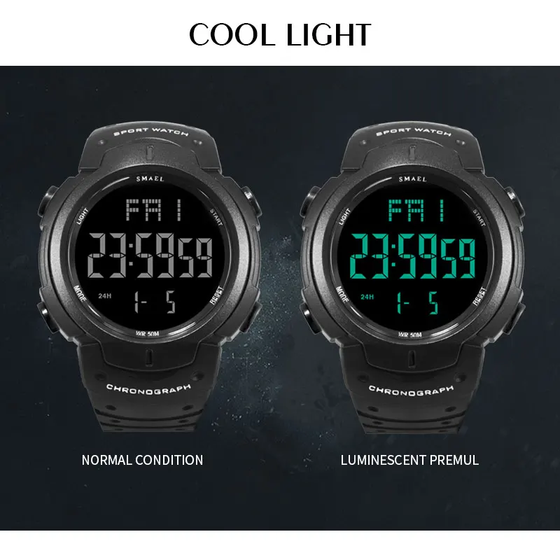 SMAEL военные часы армейские модные для мужчин с большим циферблатом S Shock Relojes Hombre