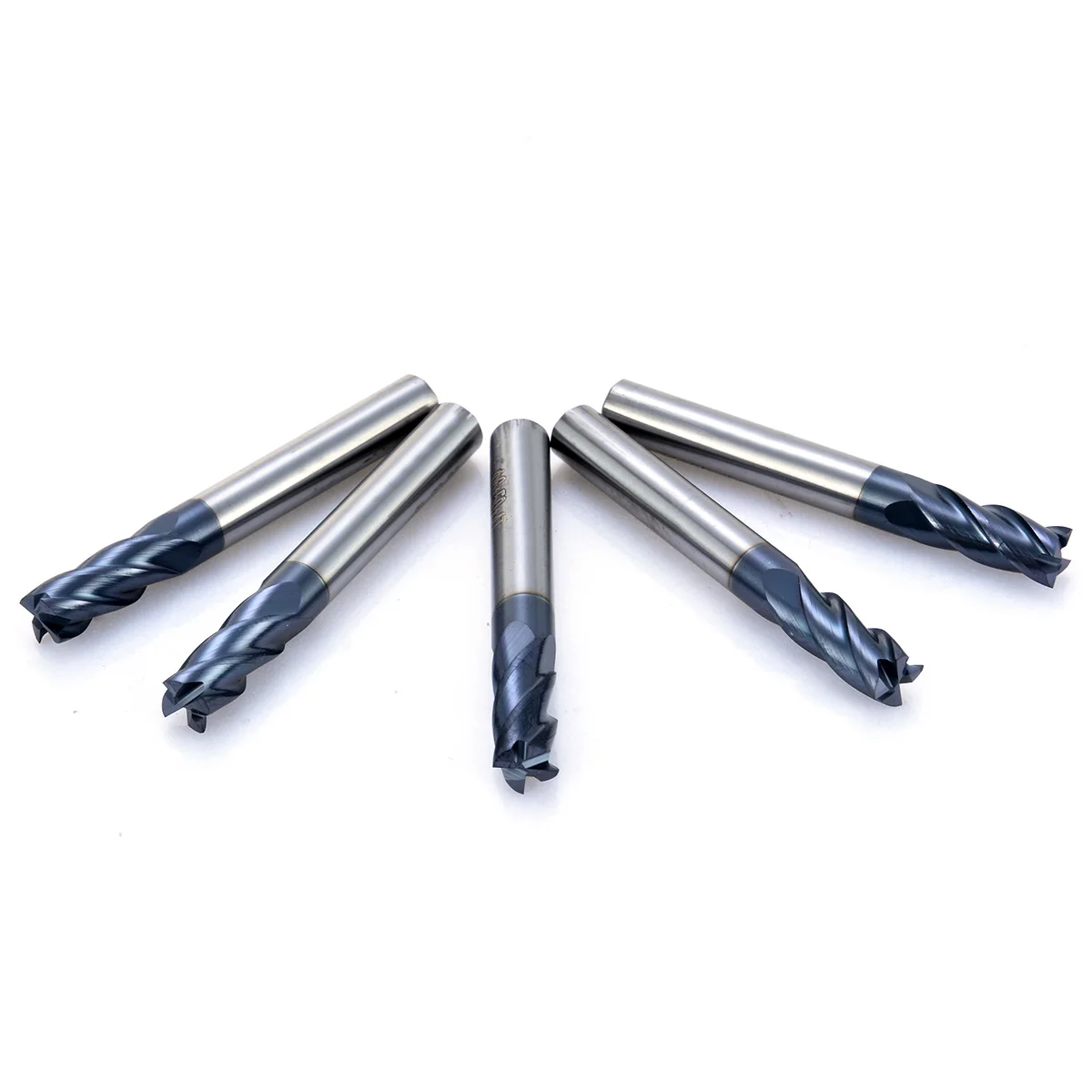 5pcs 4 Flute Tungsten Carbide End Mill HRC50 TIALN CNC Milling Cutter Set 6x50mm