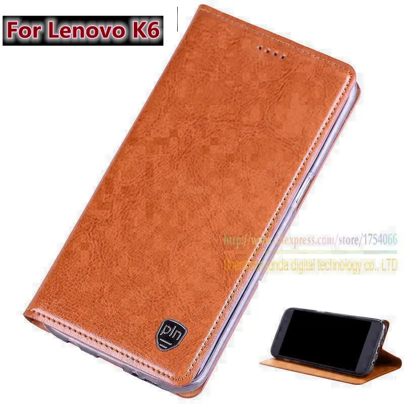 imágenes para Calidad superior de Cuero Genuino Cubierta Del Soporte Del Tirón Magnético Para Lenovo K6 K 6 5.0 "Original de la Marca Cajas Del Teléfono Móvil de Lujo imágenes para Calidad superior de Cuero Genuino Cubierta Del Soporte Del Tirón Magnético Para Lenovo K6 K 6 5.0 "Original de la Marca Cajas Del Teléfono Móvil de Lujo