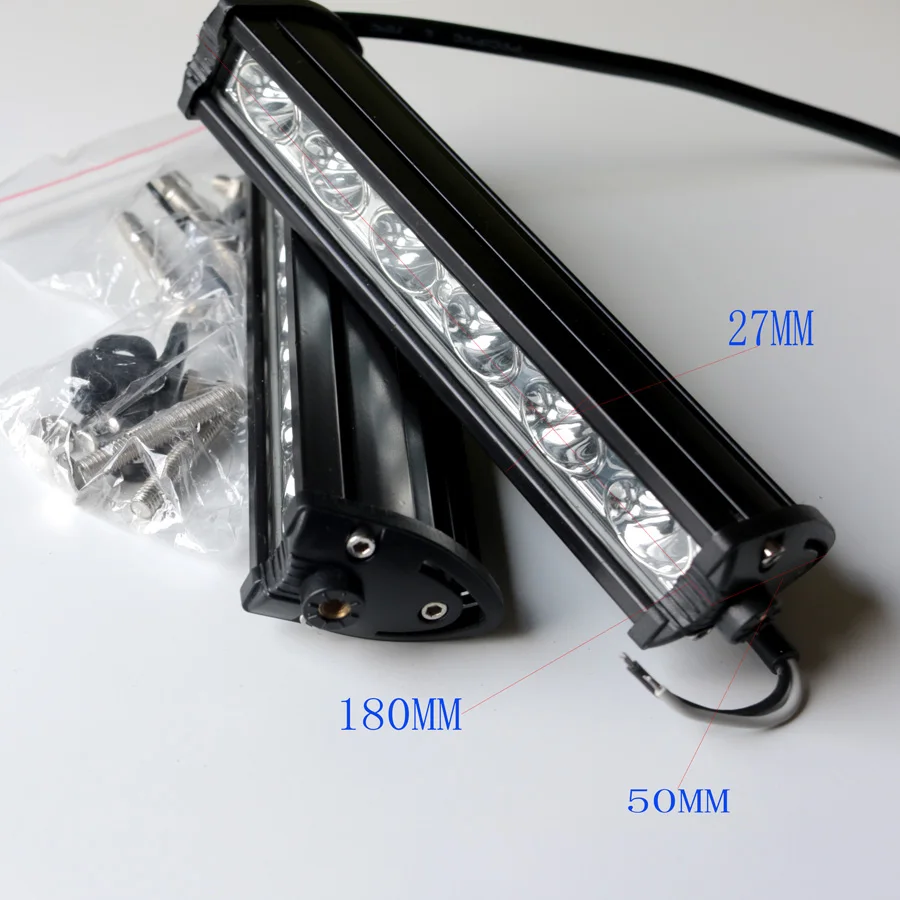 

New 5D LED light bar 18cm 18W Single Row Straight LED work light offroad combo beam for truck tractor SUV ATV