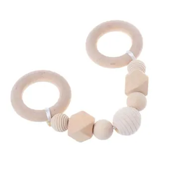 

2018 Baby Play Gym Accessorie Chew Wooden Beads DIY Teether Jewelry Nursing Pendants Baby Toys Rattle Teether Oct22_A
