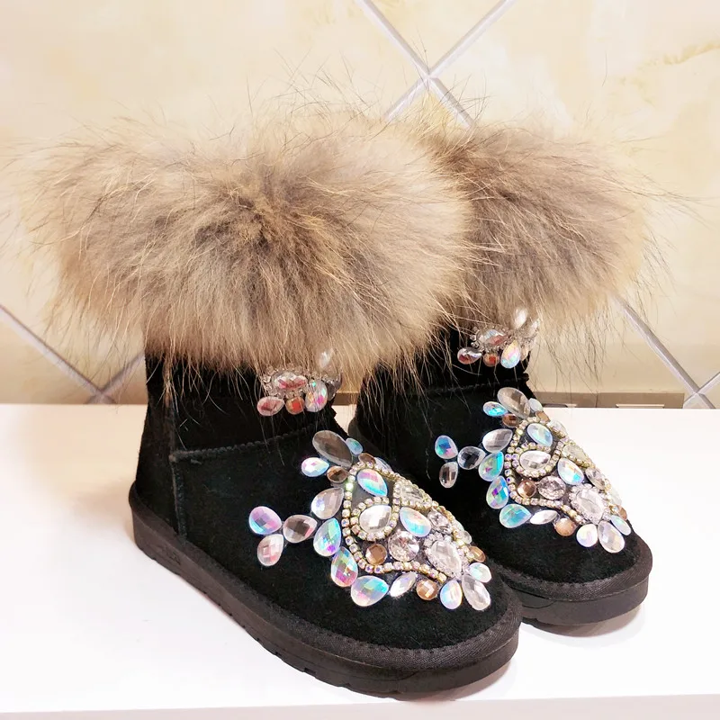 Gran De Mujeres A Trenza Algodón Super Caliente Cuero Nuevo Invierno Nieve Botas hecho Cinturón El Mano Zapatos Tubo Las Con Antideslizante En 6qnd56