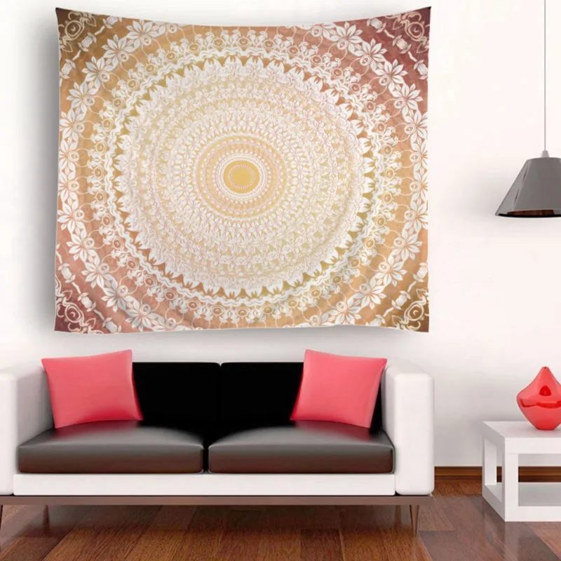 

Psychedelic Indian Mandala Tapestry Colored Printed Tapestry Wall Hanging Polyester Fabric Printed Decoration Beach Towel