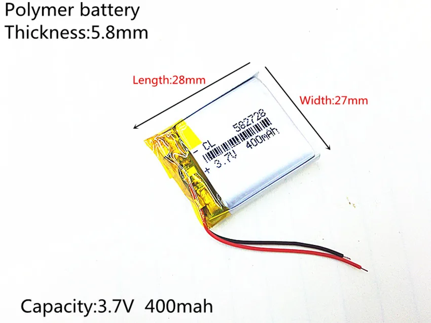 582728 3,7 V 400mAh литий-полимерный литий-ионный аккумулятор для Q50 G700S K92 G36 Y3 Детские умные часы mp3 582828 602828