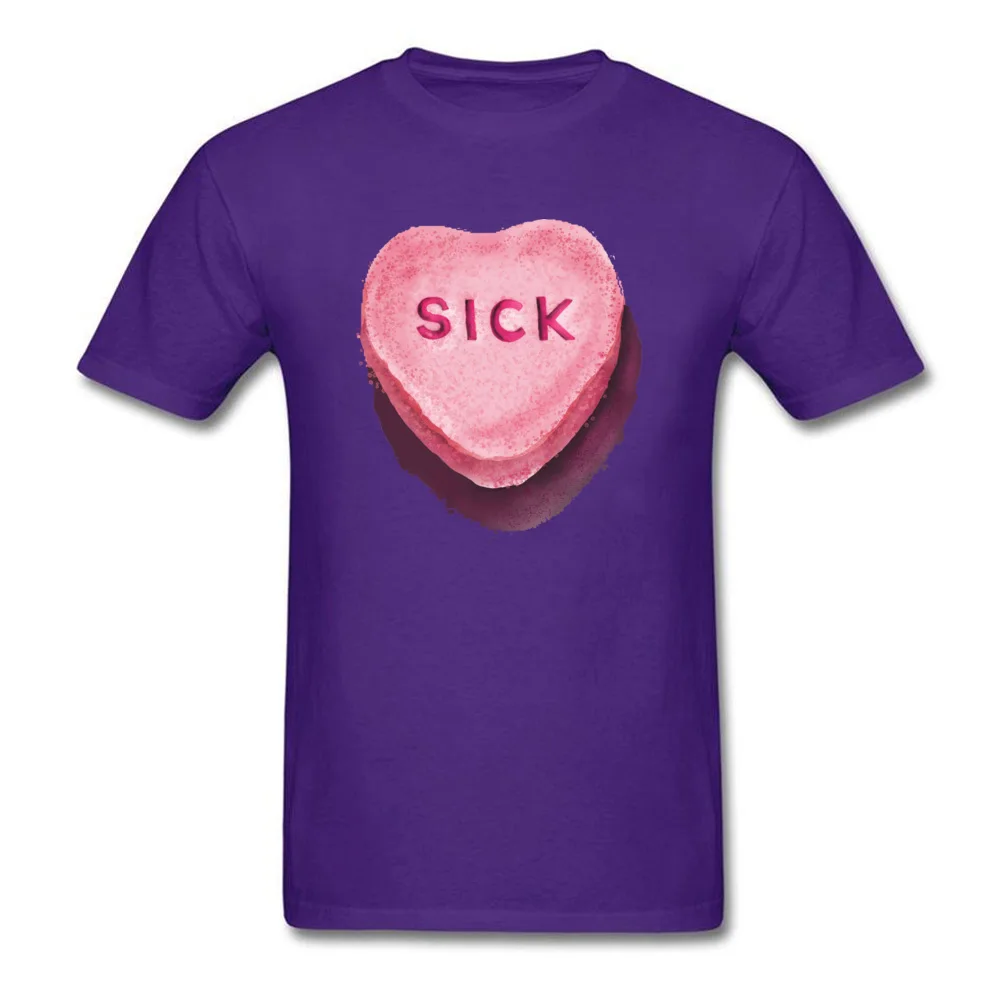 T Shirt Group Lovers Day 2018 New Normal Short Sleeve 100% Cotton Round Collar Man T-Shirt Normal T Shirts Drop Shipping Heartsick Heart Sick Valentine by dotsofpaint purple