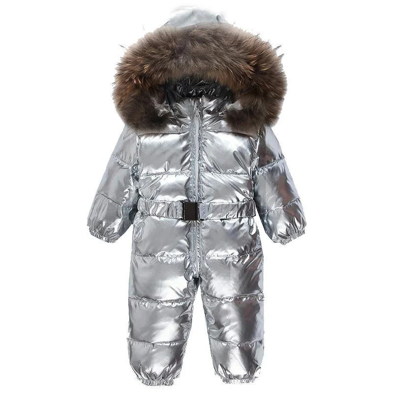 2018 New Winter Silver Romper Children Baby Boy Thick Clothes 90% White Duck Down Kids Overcoat Baby Boy Parka Girl Down Jacket