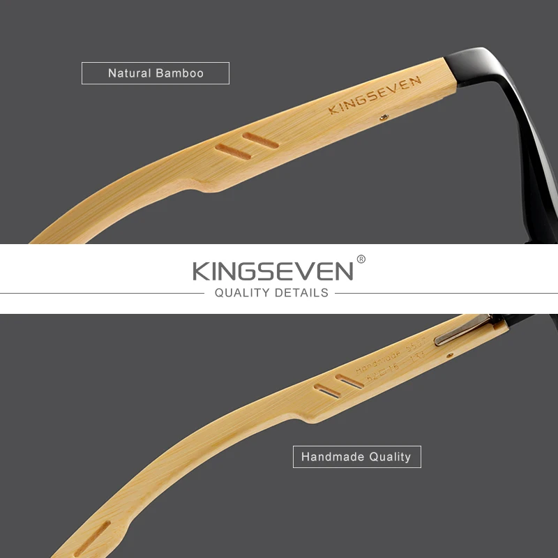 KINGSEVEN Marka Oryginalny Design Aluminium + Bambus Naturalnie Drewniane Ręcznie Okulary Mężczyźni Okulary Spolaryzowane Okulary Przeciwsłoneczne Dla_voghion.com