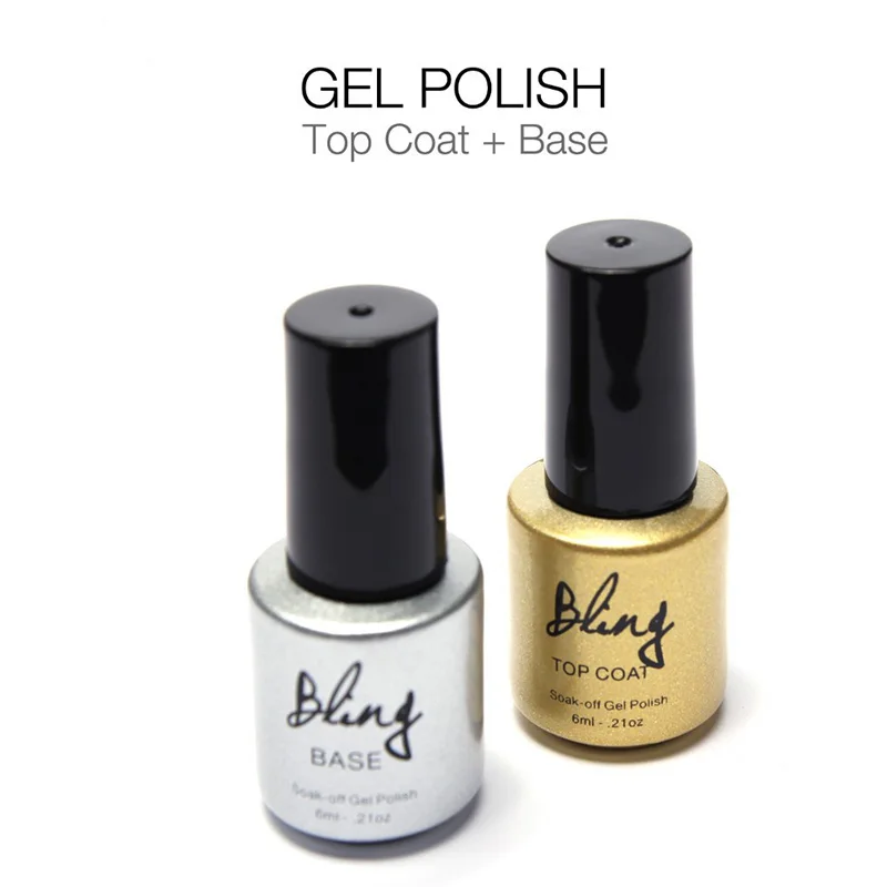 Bling Gel Lacquer Top Base Coat Top it Off Soak off Transparent Clear