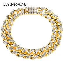 Браслет в стиле хип-хоп, золото, серебро, стразы, браслеты из смолы, с кубинскими звеньями, браслеты-цепочки, браслет в стиле панк, ювелирные изделия для мужчин и женщин