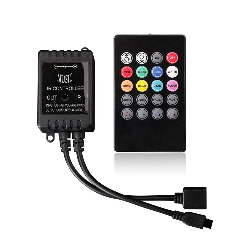 

Car atmosphere 20-key DC12V IR wireless remote control led light with rgb music controller