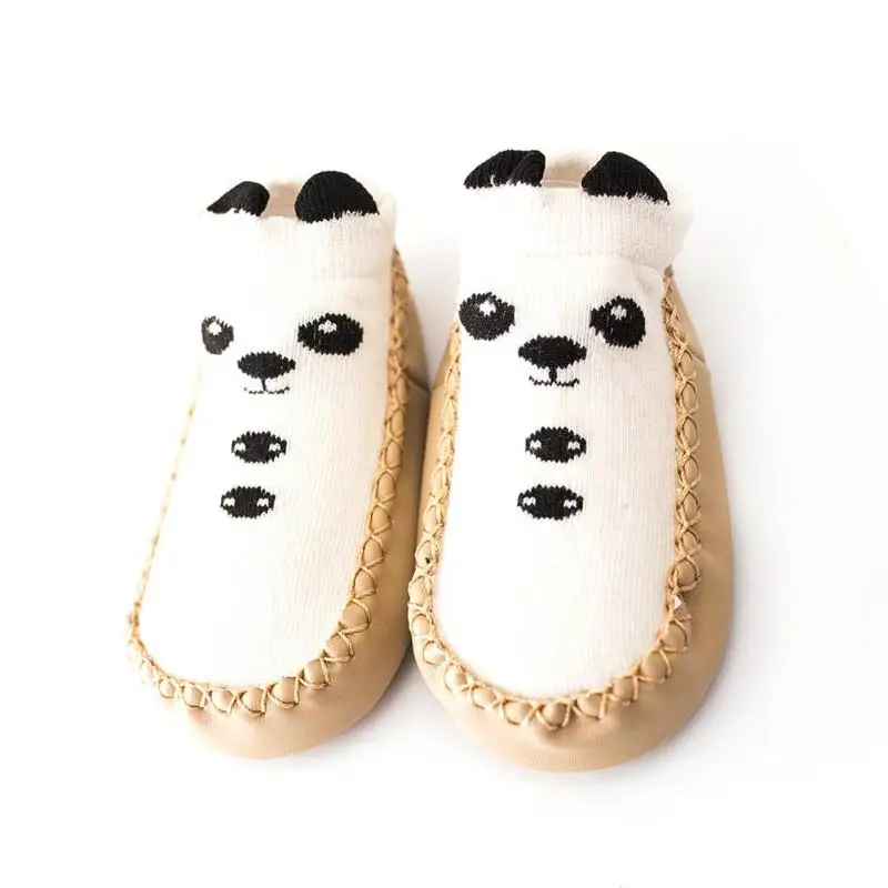 Panda Носки для малышей, весенние носки-тапочки для новорожденных, милый Противоскользящий Носок, хлопковые носки с мягкой подошвой, весенне-осенние носки для ног - Цвет: Panda