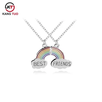 

Popular Best Friends Necklace Forever Pendant Rainbow BFF Necklaces&Pendants For Women 24sets/lot