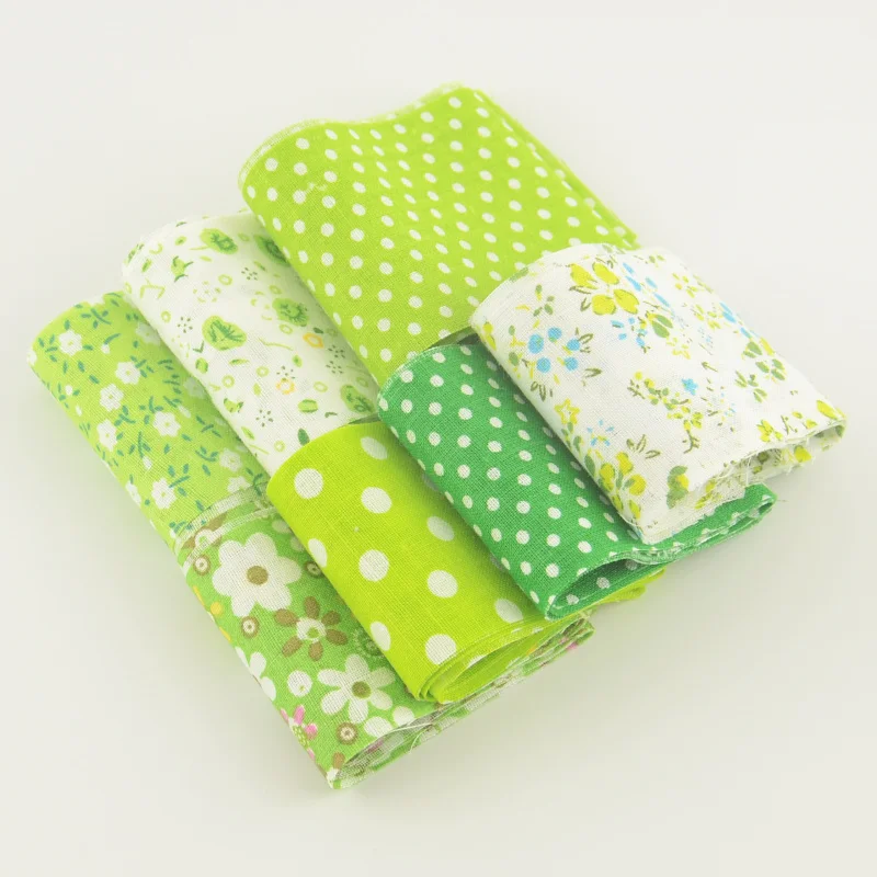 

New green theme 5cmx100cm 100% cotton fabric strips 7pcs/lot quilting patchwork tildas jelly roll for scrapbooking crafts