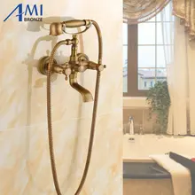 Античная латунь Ванна для ванной комнаты ручной душевой набор с душевым шлангом и ручной душ