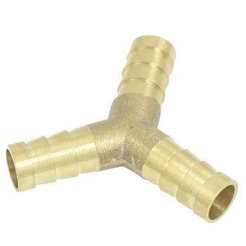 

3-way connector, Y-shaped, for air ducts, made of brass, 10 mm, gold colored
