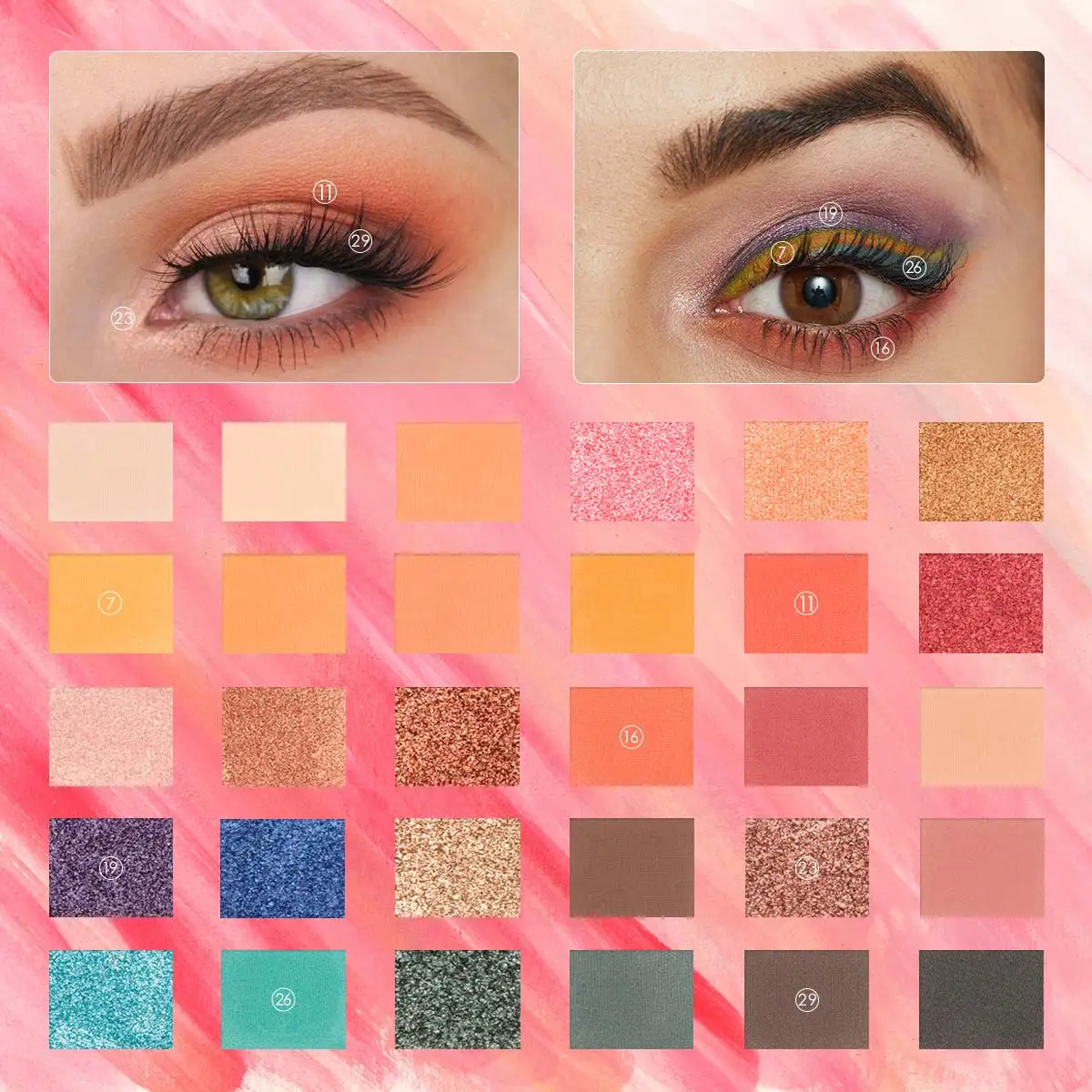 

FOCALLURE 30 Colors Eyeshadow Palette High Quality Brand Smooth Glitter Matte Powdery Shades For Daily Party Makeup Pallete