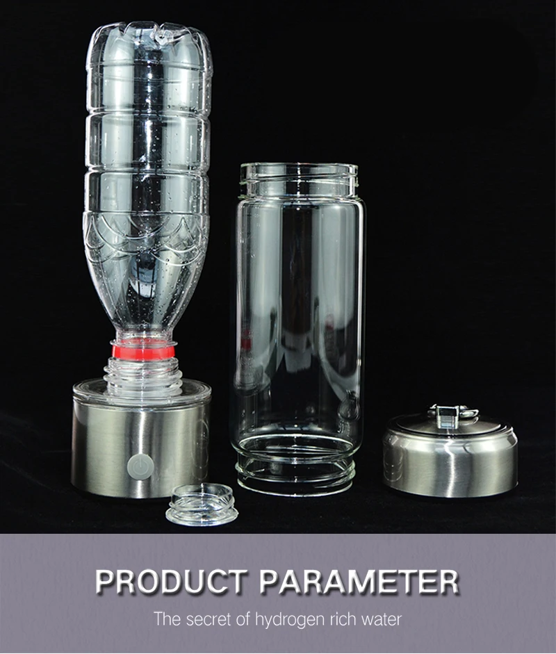 PEM технология водородная бутылка для воды стеклянная Щелочная вода ионизатор адаптер 380 мл USB портативный генератор водорода Спорт на открытом воздухе