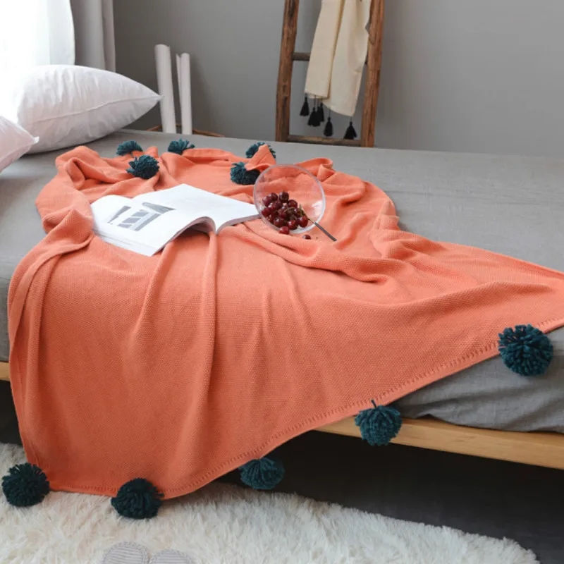 

Summer Knit Air Conditioning Chunky Knit Blanket Ball Ball Blanket Hair Ball Blankets for Beds Weighted Blanket