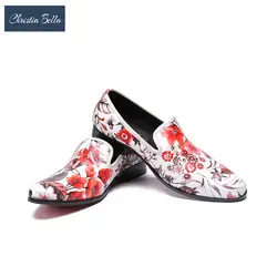 Christia Bella 2018 новые мужские лоферы бренд красивый удобный Одежда высшего качества цветочный Для мужчин повседневная обувь Летние тапочки
