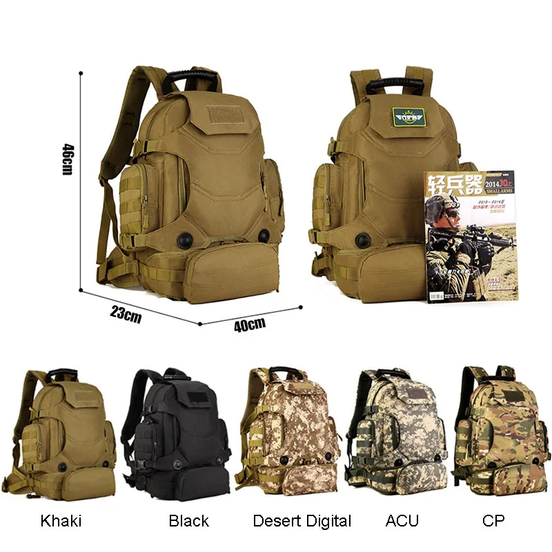 40L 2 Set Travel Bags Tactical Backpack Camping Bag Military Backpacks Hiking Men's Outdoor Sports