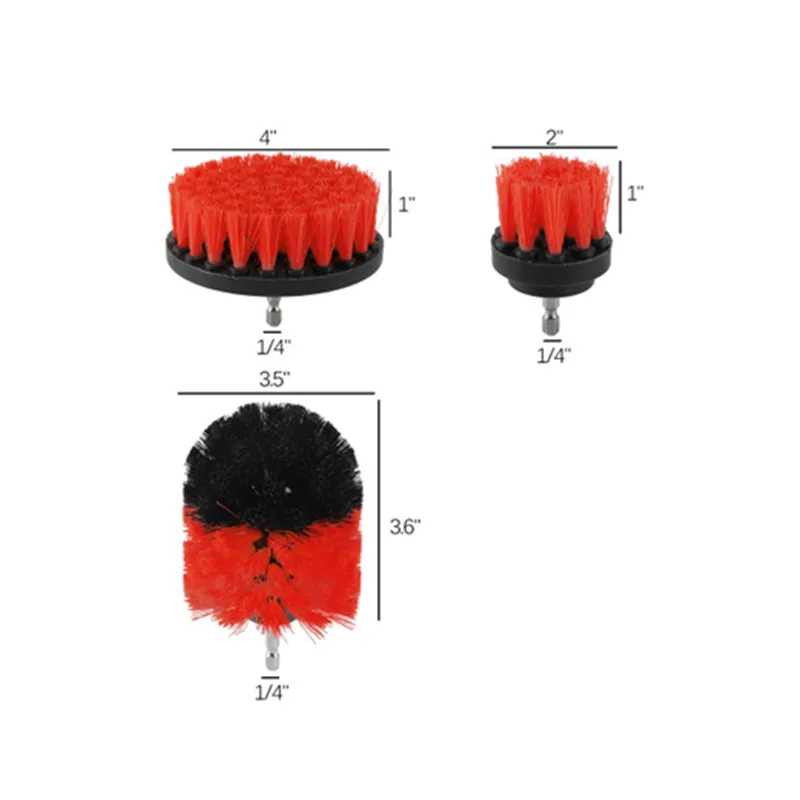 3 шт./набор красная электрическая насадка в виде щетки Чистая для ванной поверхности Ванна плитка для ванной Grout Беспроводная мощность жесткий очищающий набор