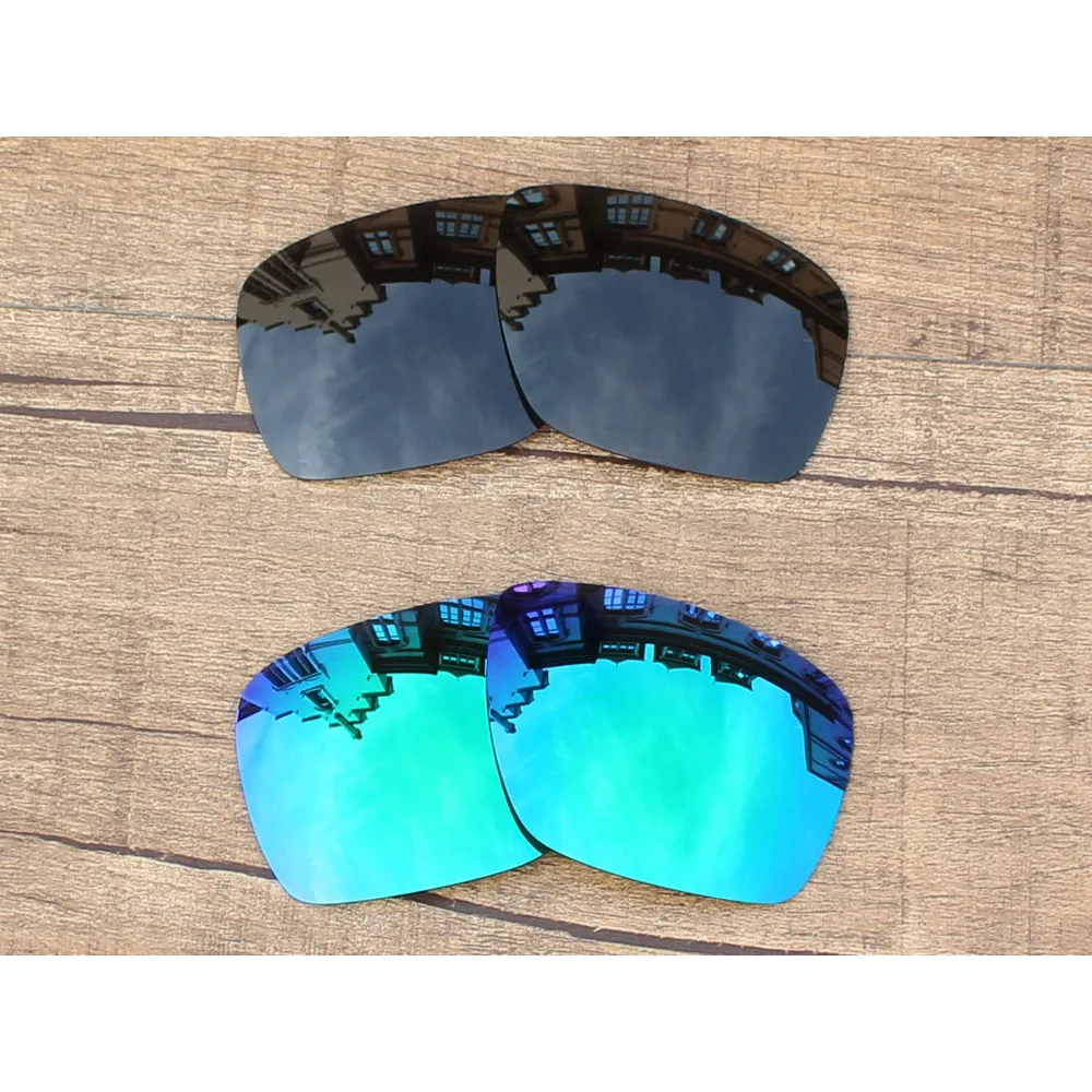 

Vonxyz 2 Pairs Stealth Black & Jade Mirror Polarized Replacement Lenses for-Oakley Dispatch 1 OO9090 Frame