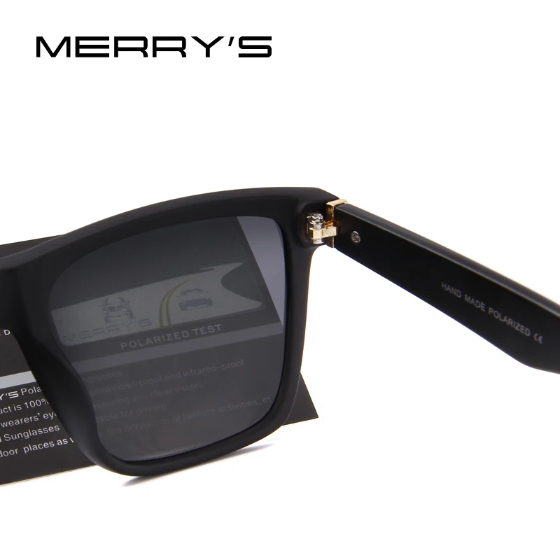 MERRYS Дизайнерские мужские/женские поляризационные квадратные солнцезащитные очки УФ-защита S8206