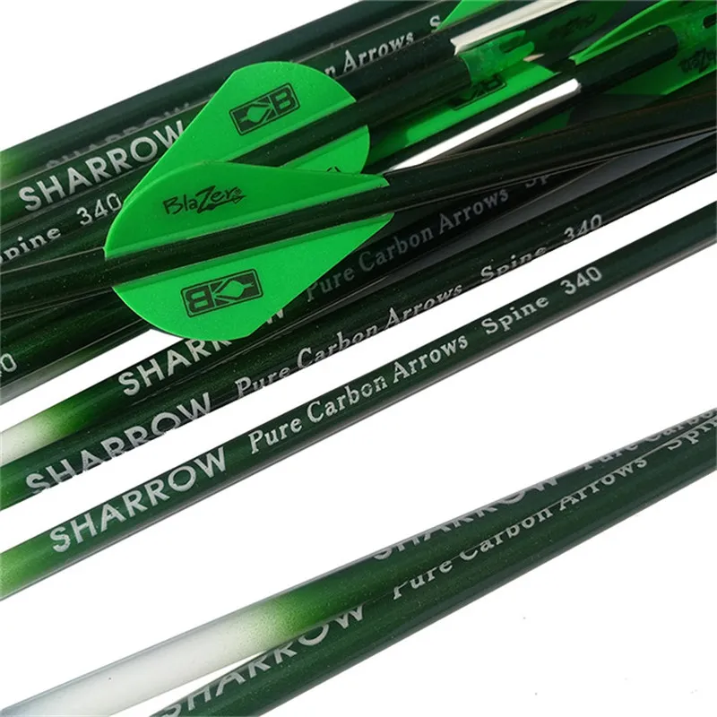 6/12Pcs 30inch Arrow Pure Carbon Plastic Feathers Spine 340 Replaceable Broadheads For Outdoor Practice Shooting Accessories