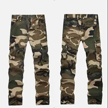 Мужские брюки карго с несколькими карманами свободного камуфляжа