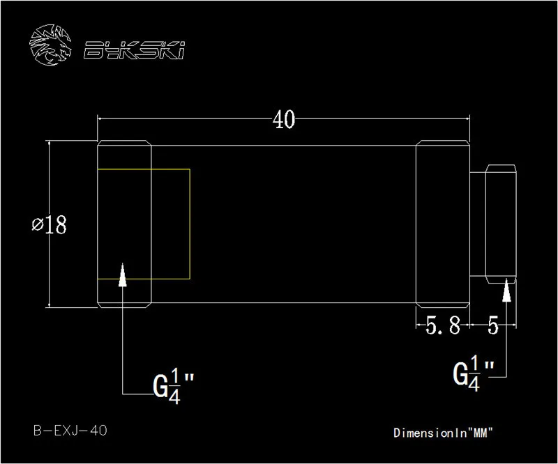 Bykski B-EXJ-7.5mm-50mm штекер-f-удлинитель фитинги бутик Алмазный Узор G1/4 мужские фитинги с внутренней резьбой стиль водяного охлаждения