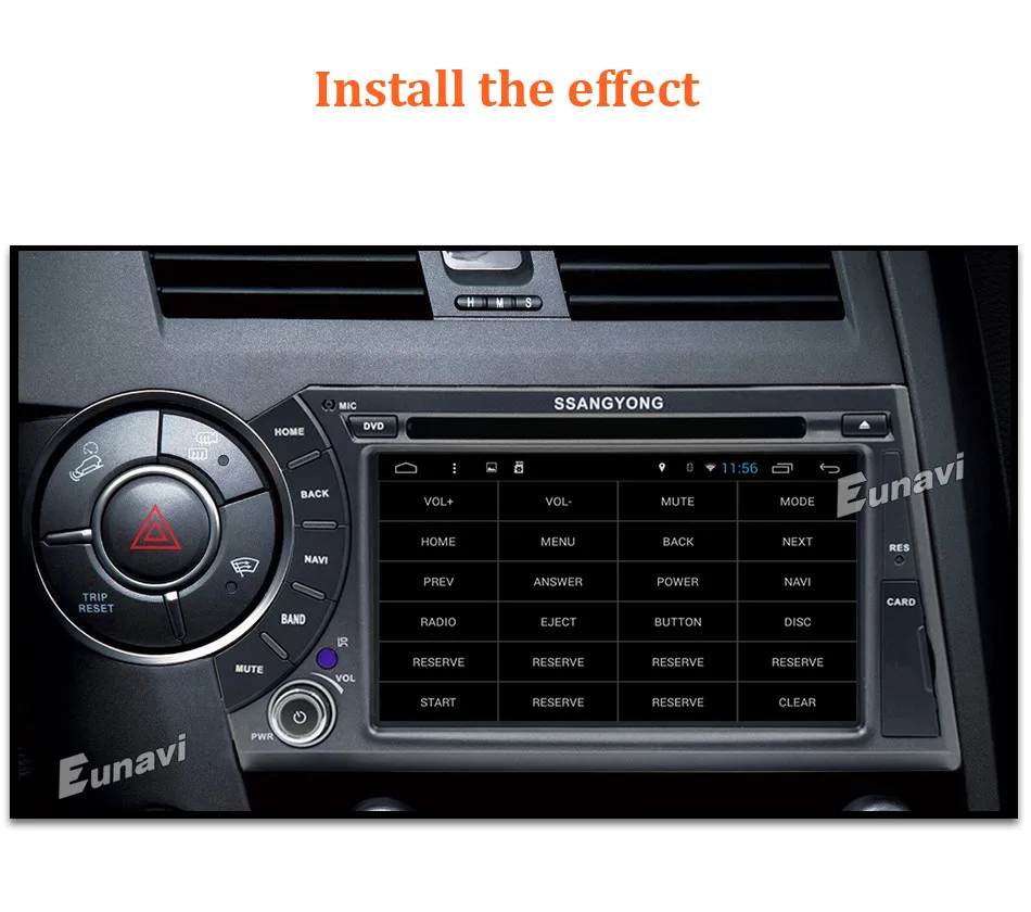 Sale Eunavi 7" 2 din Android 8.1 TDA 7851 car dvd gps stereo for ssangyong Kyron Actyon 4G Wifi BT support DVR OBD2 1024*600 russian 17